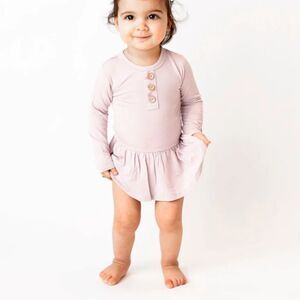 Little Bum Bum Baby Girl 18M - 24M Pale Pink Ruffle Dress Onesie Long Sleeve